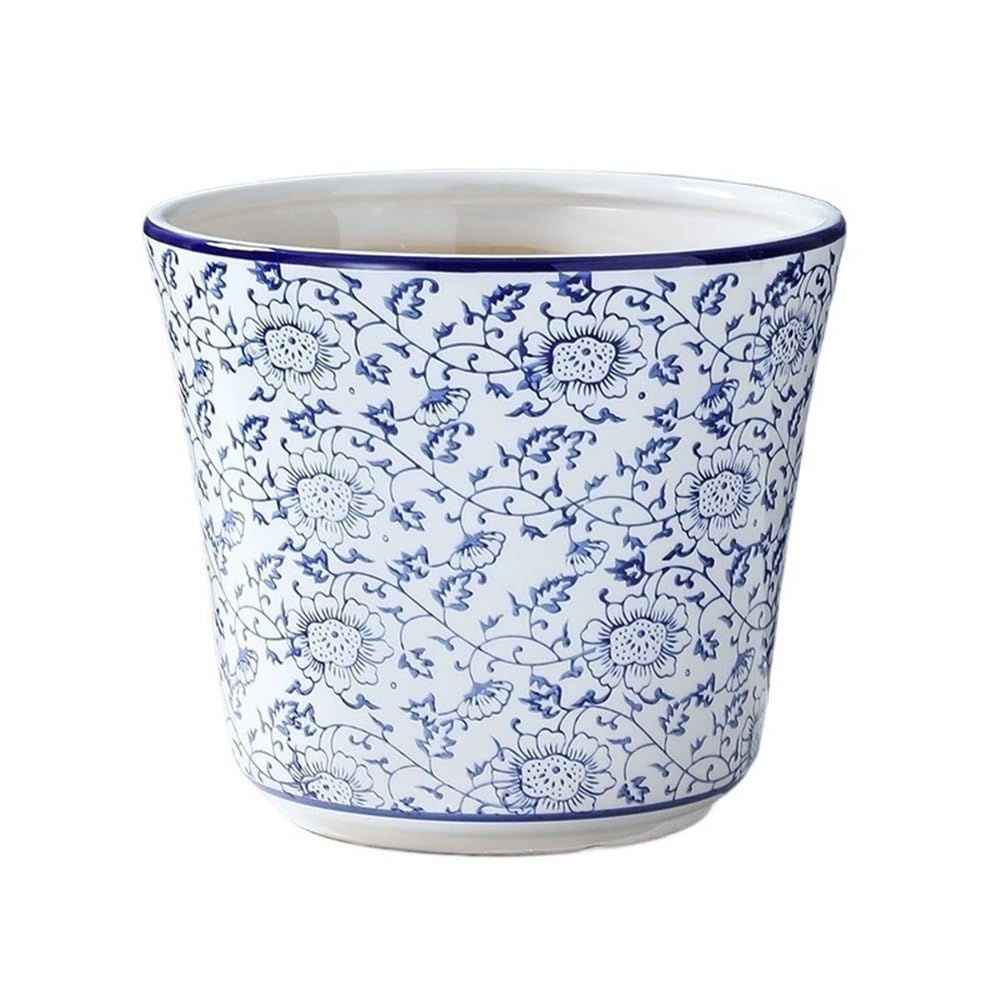 Grand pot de fleurs céladon en céramique de luxe pour sublimer votre orchidée de salon