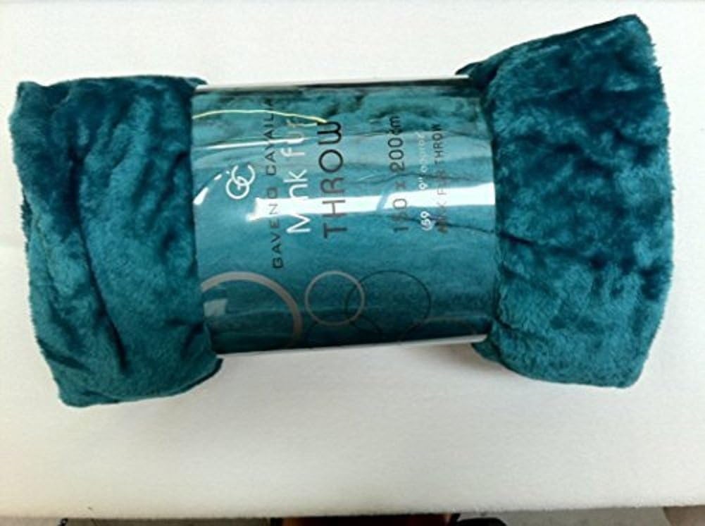 Papa Jones Ltd Luxury Faux Fake Fur Mink Throw Sofa Bed Blanket – 3 Sizes (Medium/Large/XL) King (200x240cm), Teal
