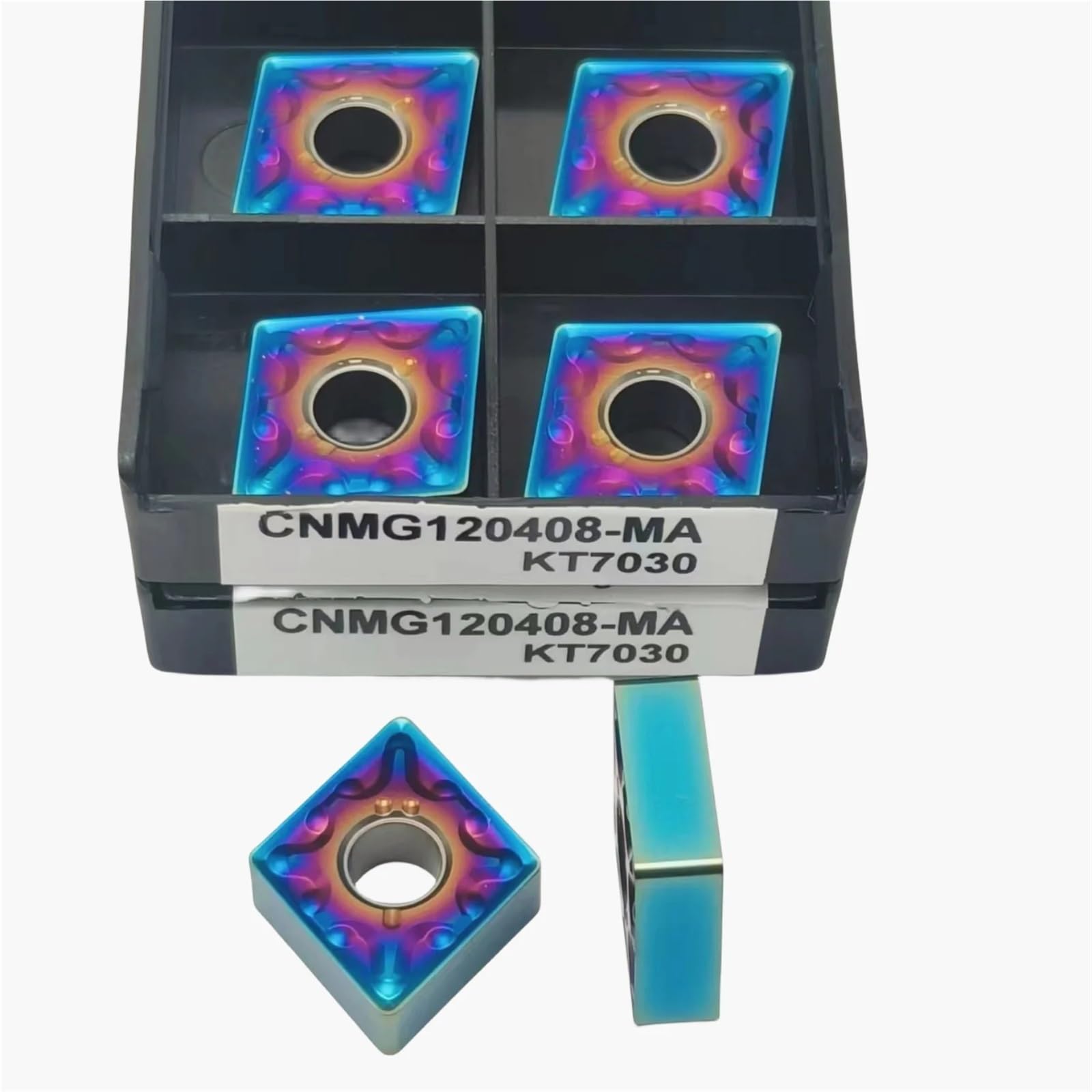 Herramienta de torneado cilíndrico 10 piezas, herramienta hoja carburo(CNMG120408 KT7030)