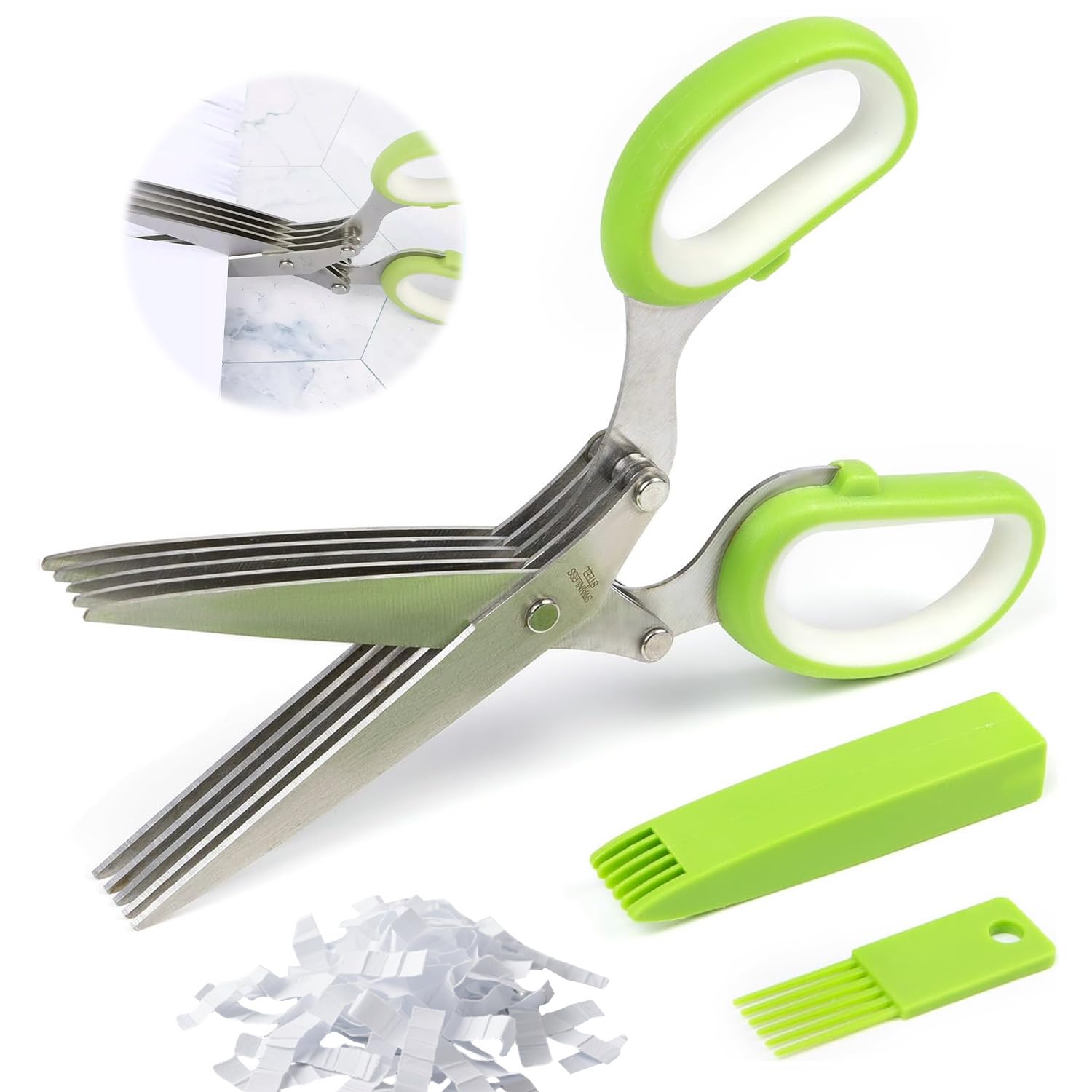 シュレッダー ハサミ シュレッダーはさみ 5枚刃 業務用 多量裁断 ブラシ付 封筒 明細 カード