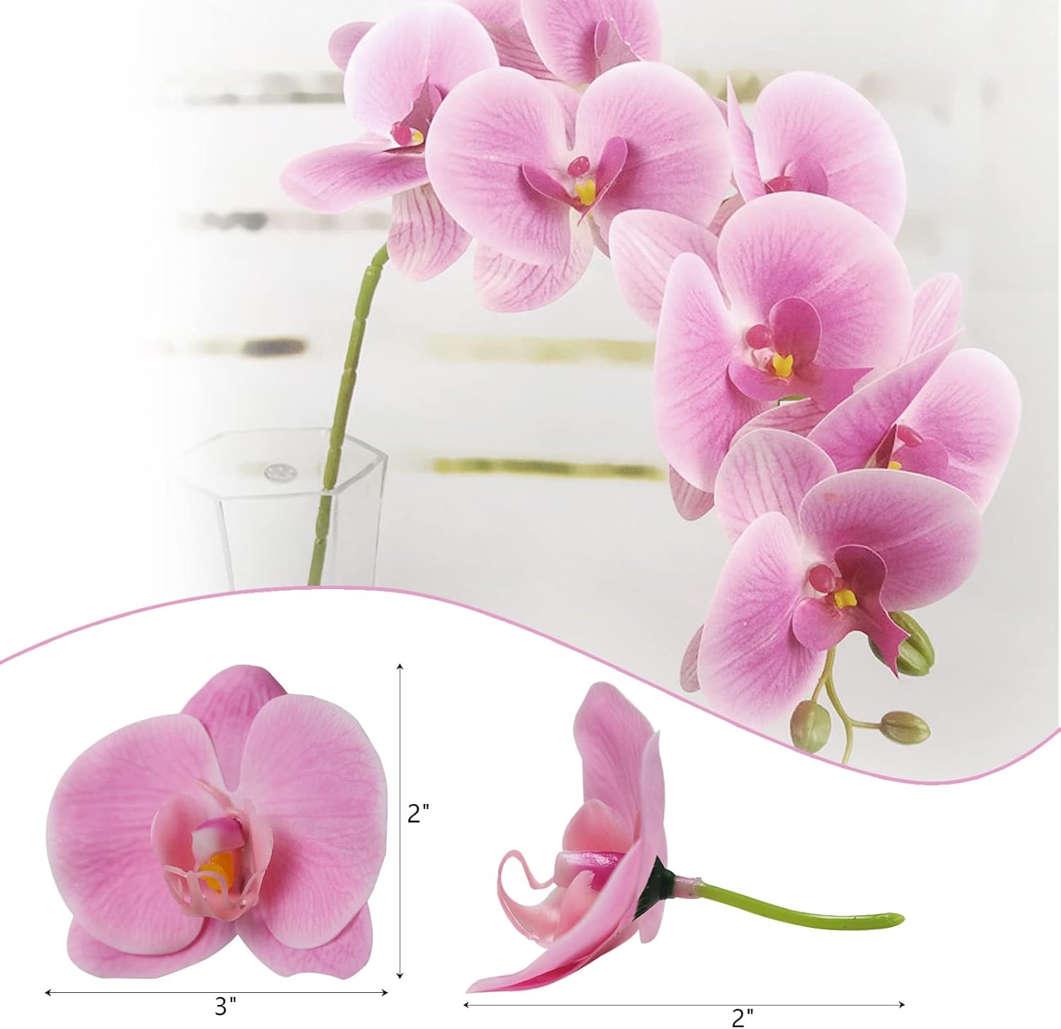 LARDUX 12 PCS Artificial Flower Vase Fillers & 20 PCS Fake Flower Heads