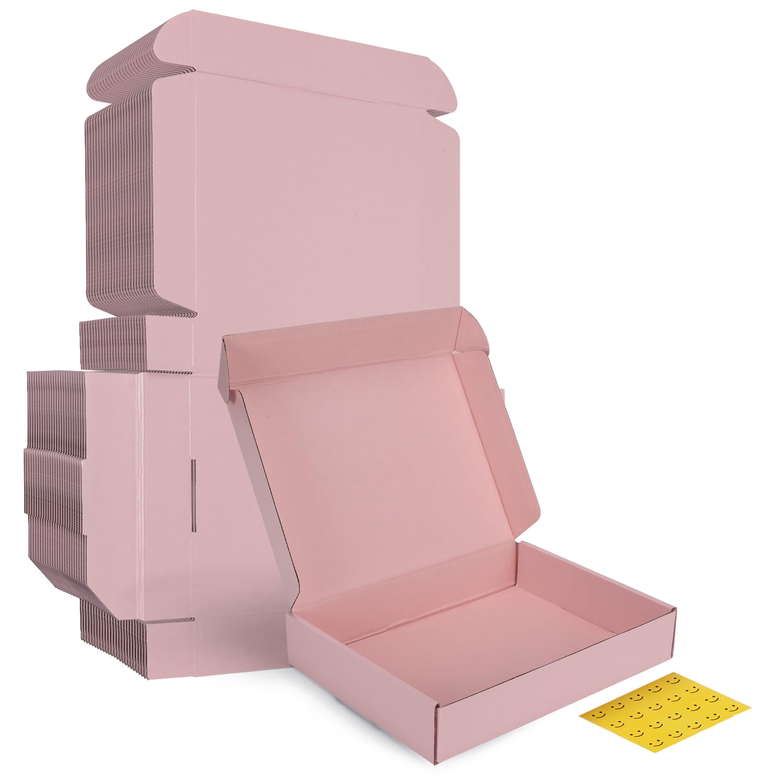 HORLIMER 11x8x2 inches Shipping Boxes Set of 25, Pink Corrugated Cardboard Gift Box for Packing, Mailing, Small Business