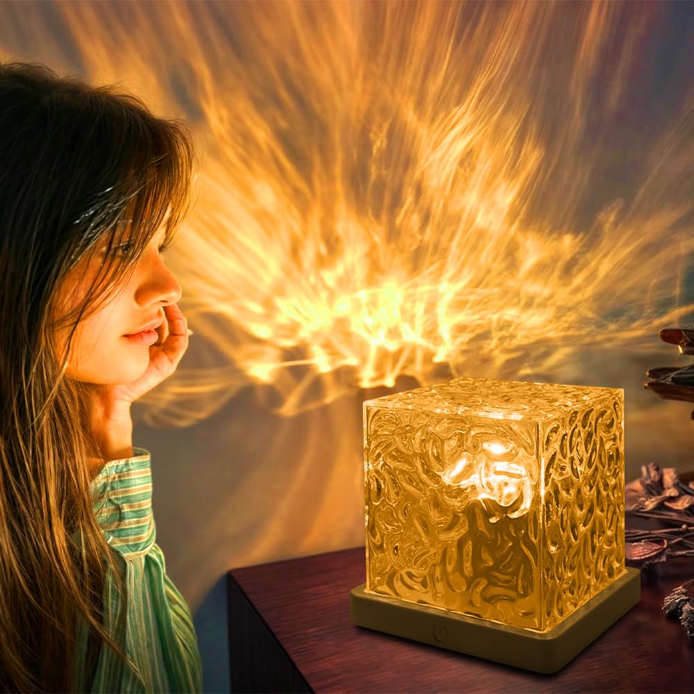 Światło projektora fal oceanicznych, 16 kolorów lampa dotykowa ze sterowaniem dotykowym, lampa 3D Cube Galaxy projektor światło do domowego biura baru restauracji