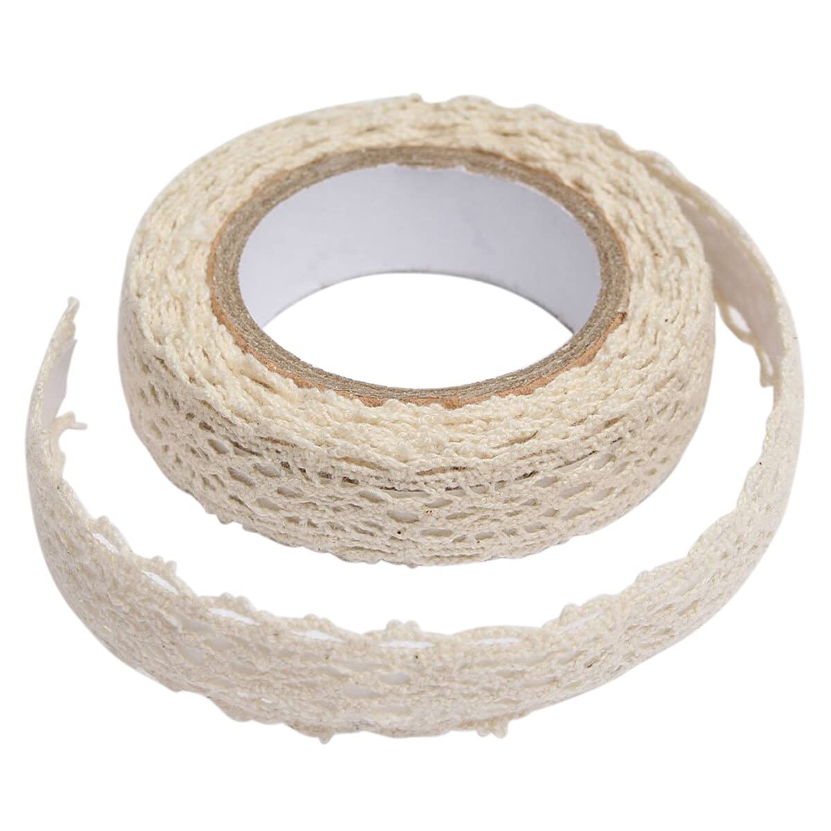Self Adhesive Lace Washi Tape Trim Ribbon Decorative Sticky Cotton Fabric Tape DIY Craft Decor Cream Durability and Nice