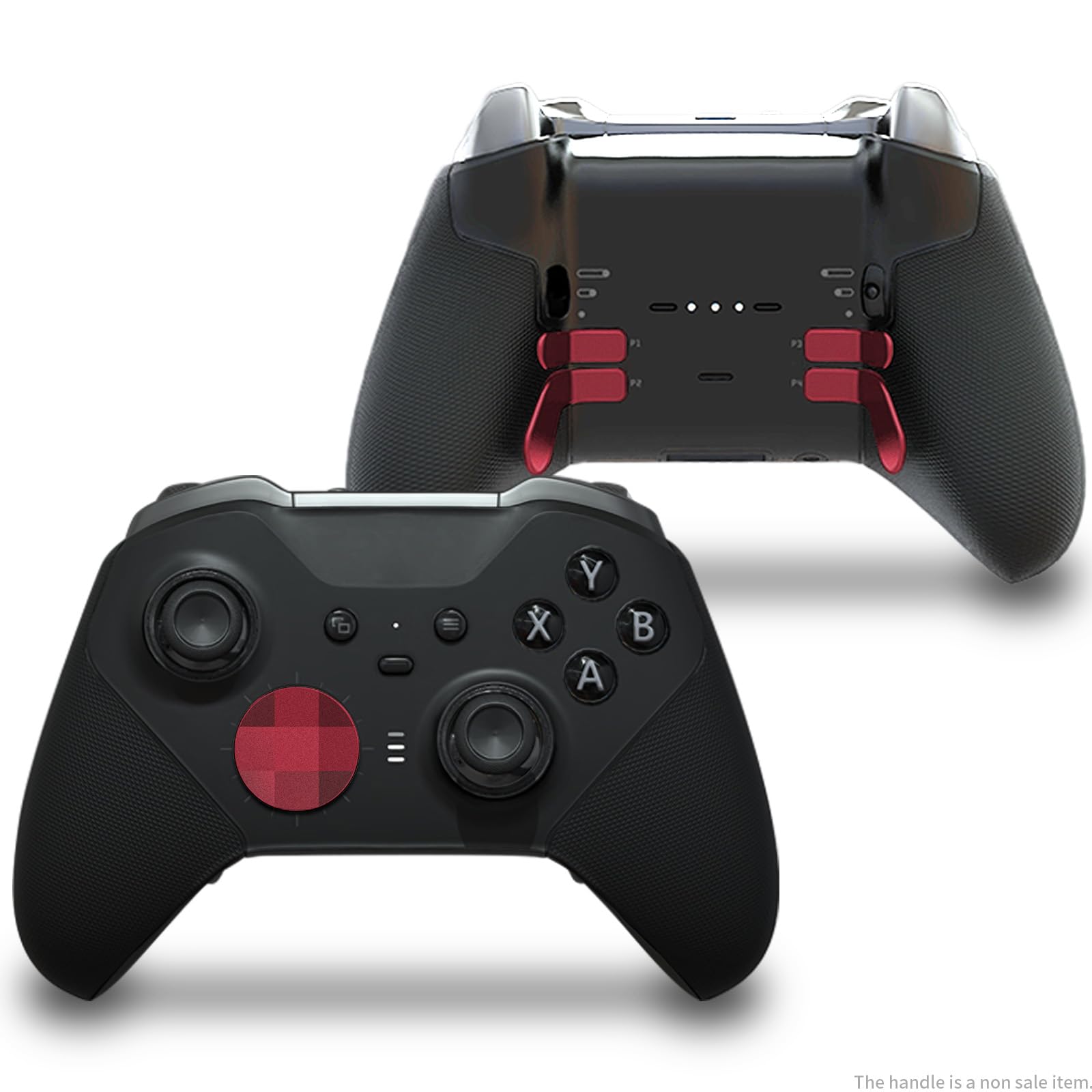 CHARM FOCUS Kit de remplacement 16 en 1 pour manettes Xbox Elite Series 2, comprenant des joysticks magnétiques, des palettes, des capuchons en silicone, des pavés directionnels outil (Rouge volcan)