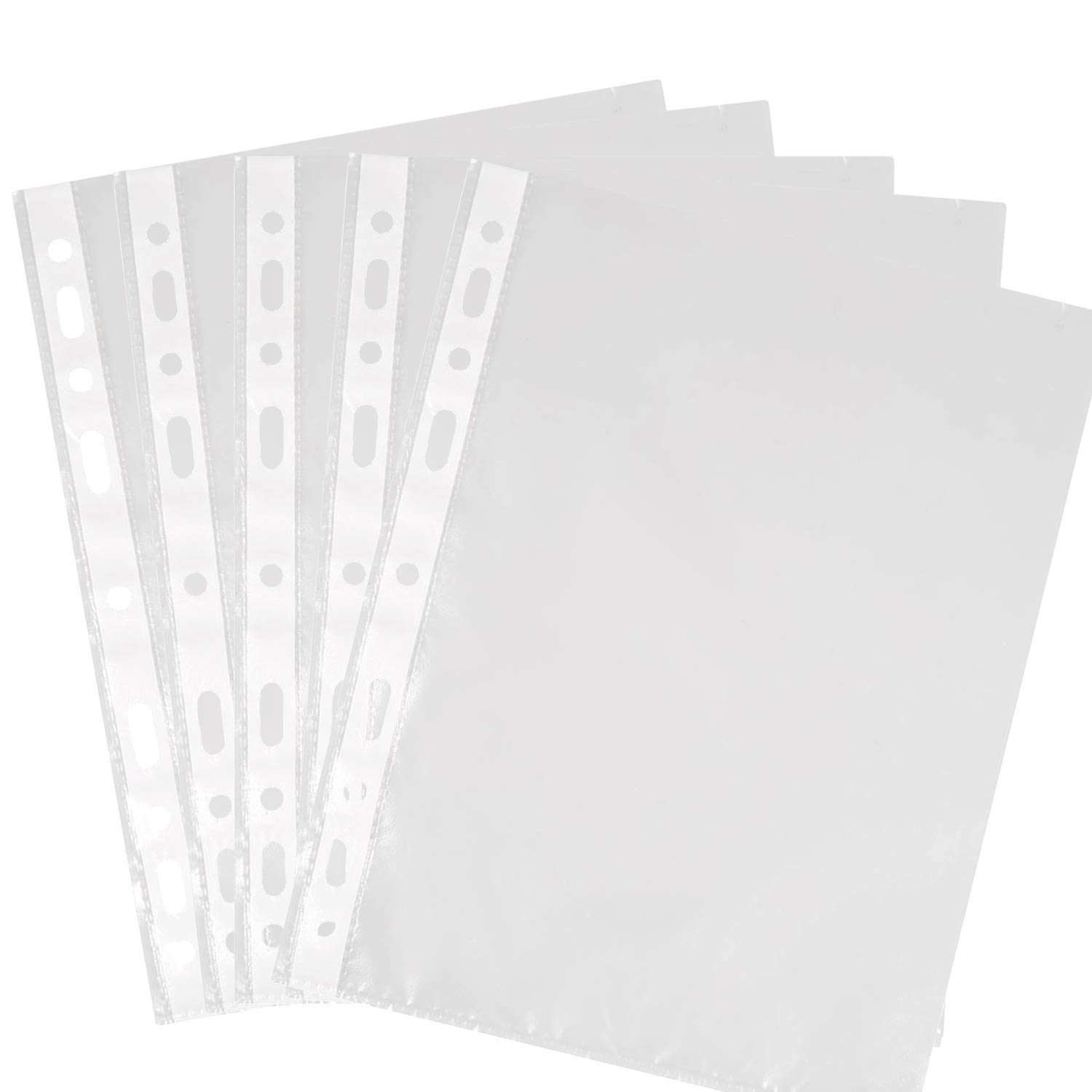 10 x 100 unidades = 1000 x Fundas transparentes DIN A4 perforadas universales