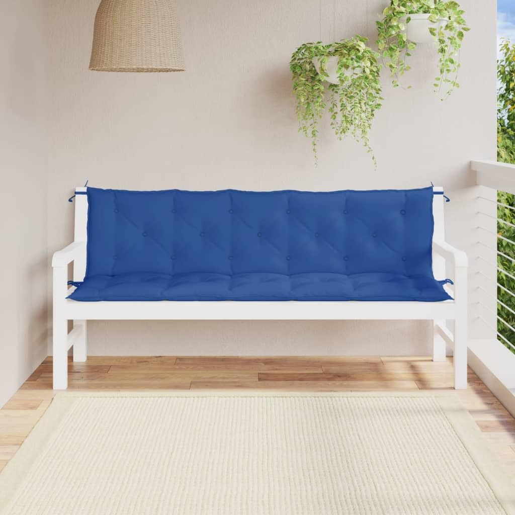 Coussin banc de jardin bleu 180x50 antidérapant et imperméable pour extérieur confortable