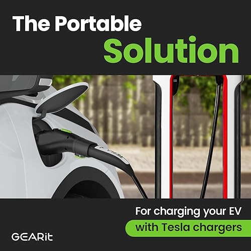 Miniatura 7 de GEARit Adaptador J1772 a Tesla para cargadores EV de nivel 1 y 2, carga rápida de 60 amperios250 voltios, clasificación IP65