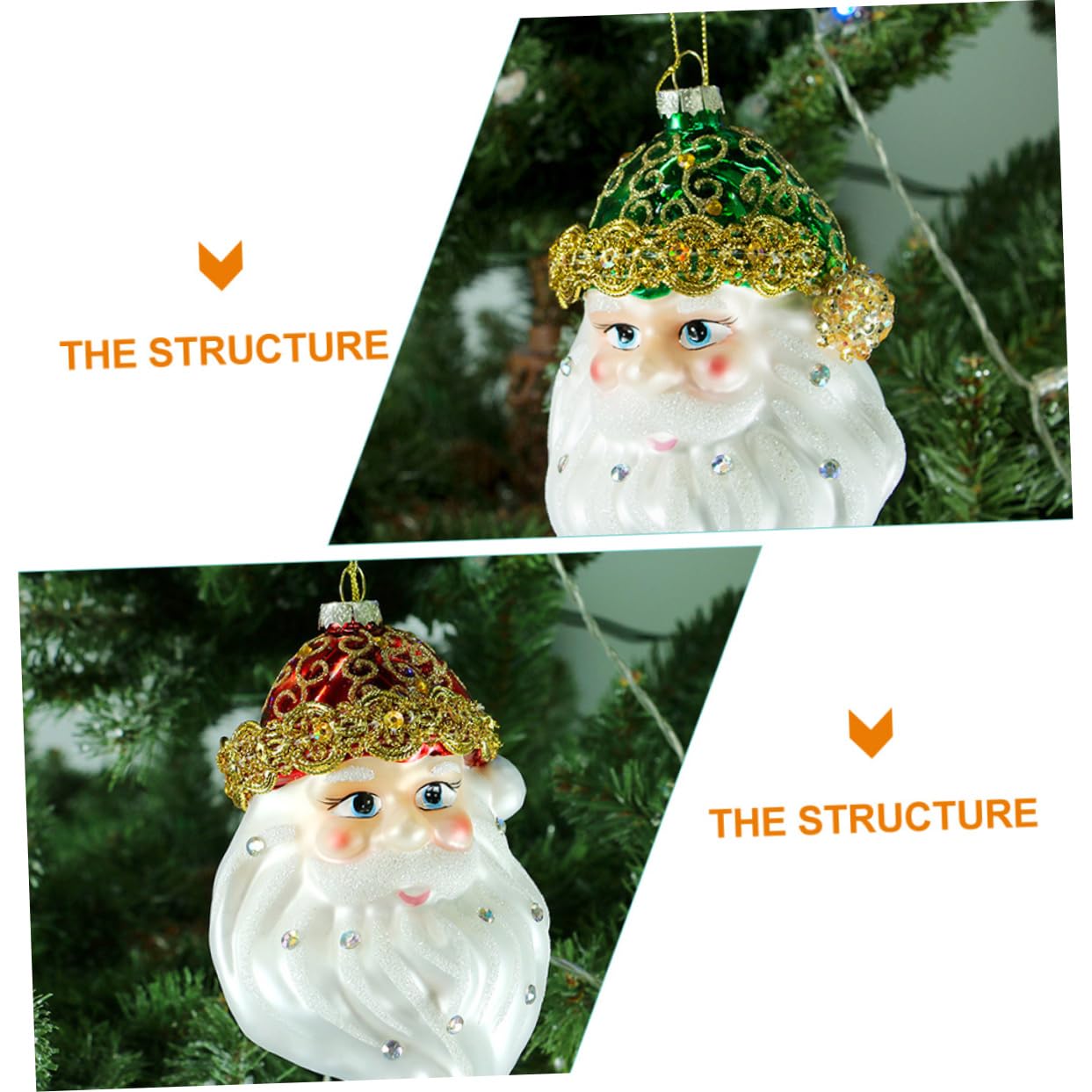 Ciieeo 4 Stück Weihnachtsmann-Ornamente Bruchsichere Weihnachtskugeln Christbaumschmuck weihnachtsdeko weihnachtsbaumdeko Weihnachtsbaum anhänger Weihnachtsbaum hängende Ornamente Glas