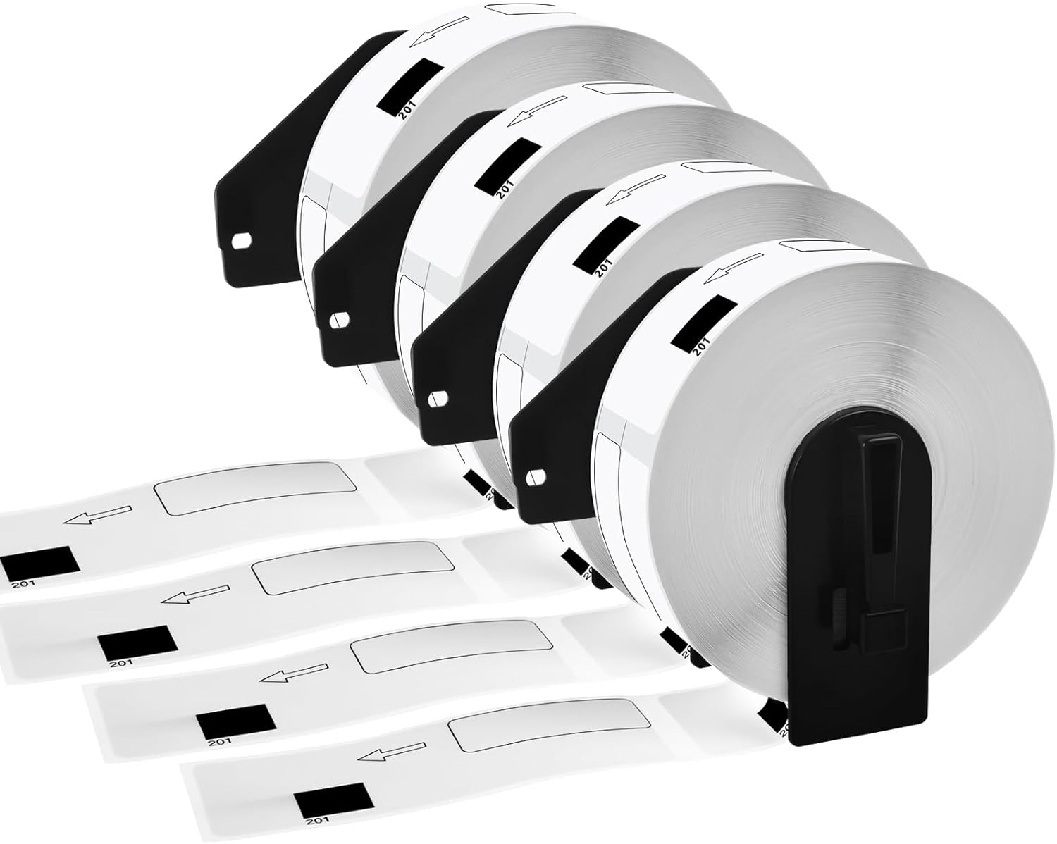 4 Rolls Compatible for Brother DK-1201 1.1" x 3.5" (29mm x 90mm) Die-Cut Standard Address Labels Used in Brother QL Label Printers -400 Labels per Roll