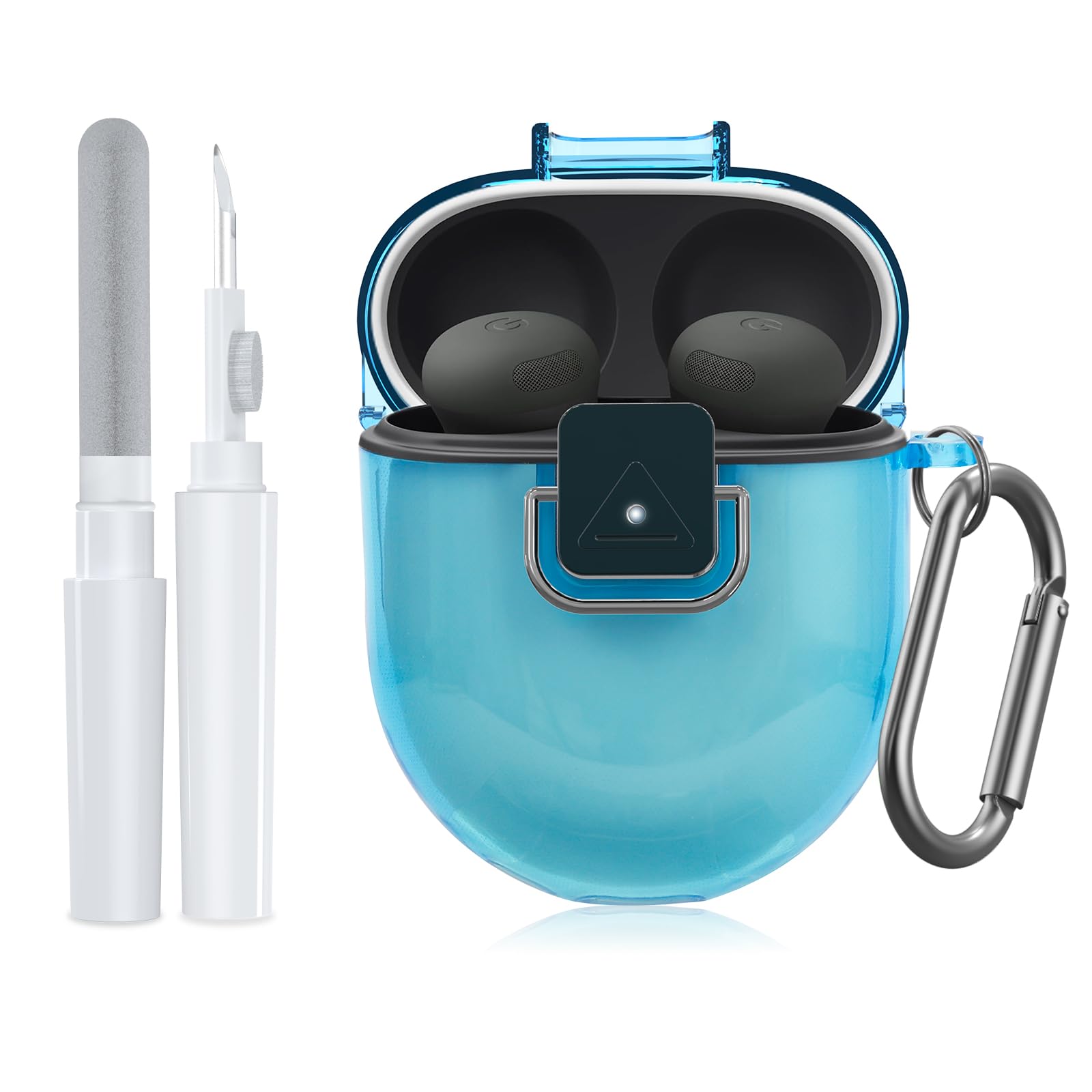 for Google Pixel Buds Pro 2 Case Cover with Lock Clip & Cleaner