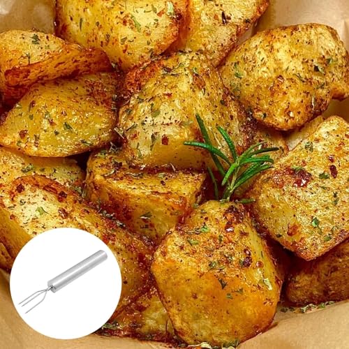 Pellkartoffelset Pellkartoffelgabel Set Edelstahl-Gabeln für Pellkartoffeln Premium-Set mit Sicherheitskappen robust elegant ideal für Gemüse Grillgut ergonomischer Griff Dreizack Spieß