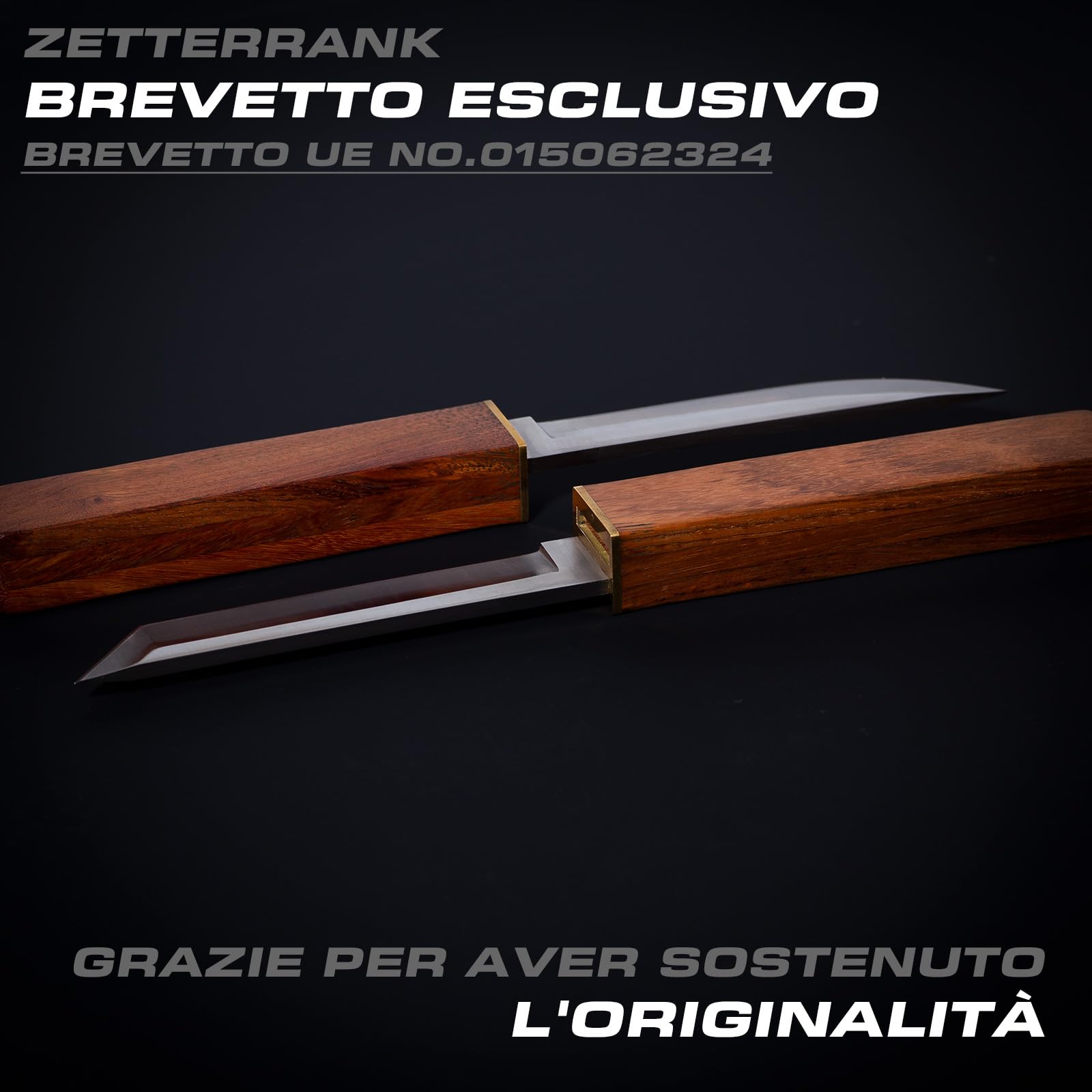2-in-1 Doppio Coltello,Coltello da Caccia con Manico in Legno,Coltello Giapponese.