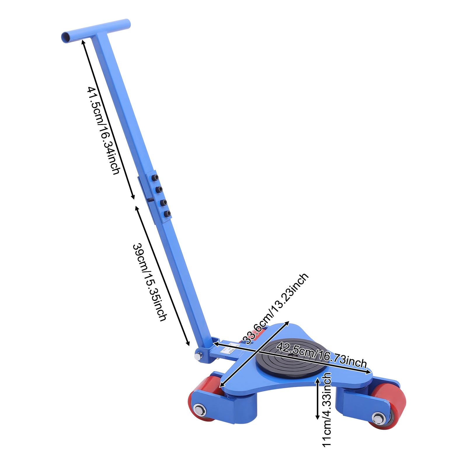 Wózek transportowy, wózek transportowy, deska na kółkach do maszyn, podnośnik meblowy, zestaw z 3 kółkami z poliuretanu (PU), obracany o 360 stopni, nośność do 2 ton, stabilna konstrukcja