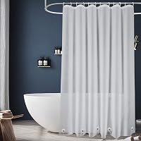 EurCross Frosted PEVA Shower Curtain Liner 72x74 Inch: Waterproof, 5 Bottom Magnets, Rustproof Grommets, Odor-Free