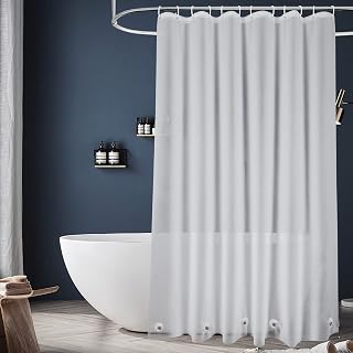 EurCross Frosted PEVA Shower Curtain Liner 72x74 Inch: Waterproof, 5 Bottom Magnets, Rustproof Grommets, Odor-Free