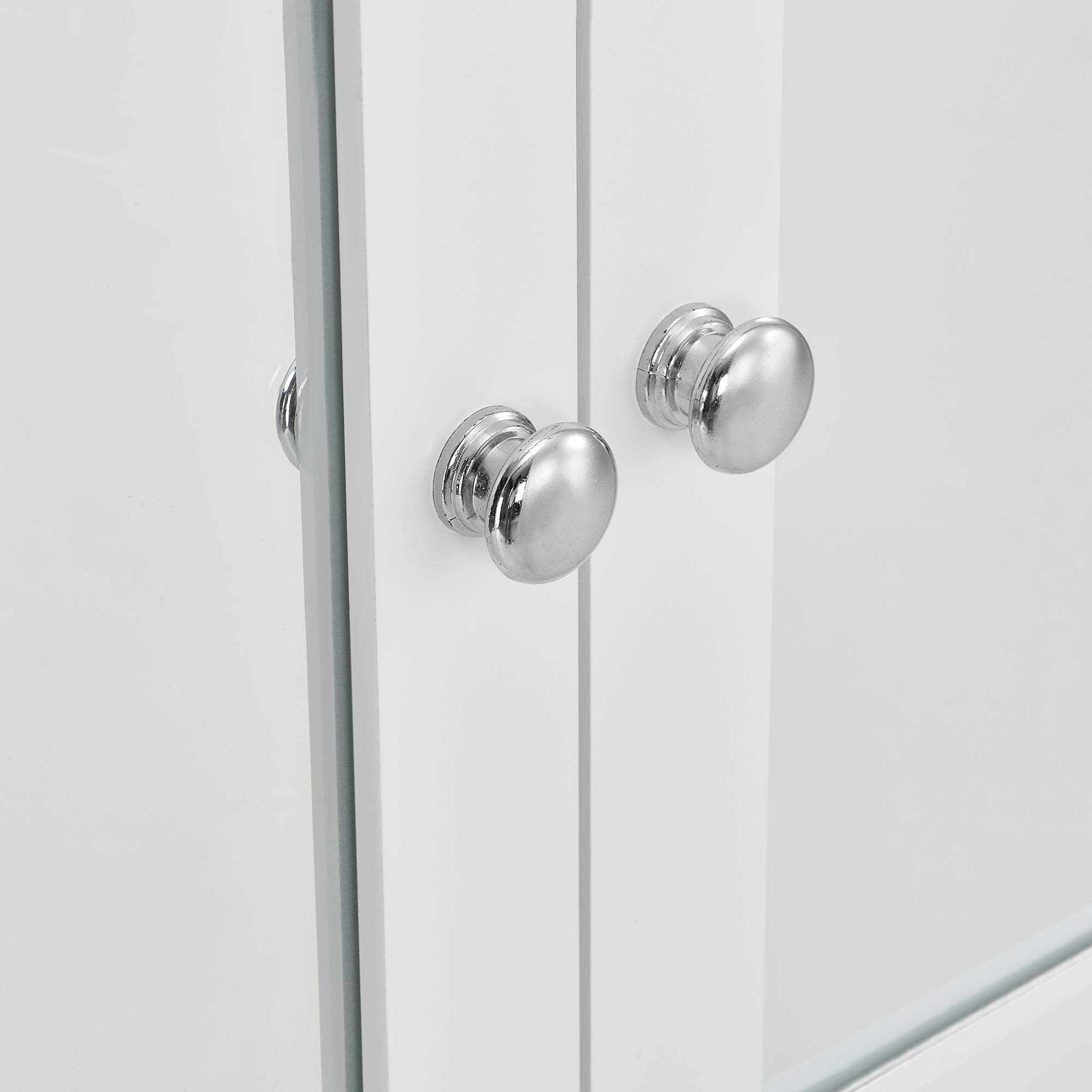 [en.casa] Armoire de Salle de Bain Vintage avec Miroir Meuble de Salle de Bain avec Porte 3 Surface de Stockage MDF laqué 58 x 56 x 13 cm Blanc
