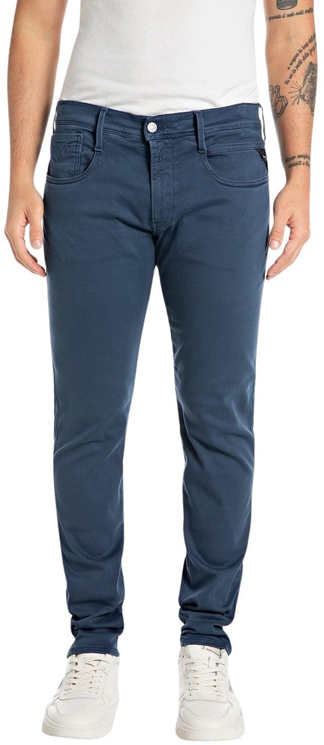 Replay Herren Jeans Anbass Slim-Fit Hyperflex Colour X-Lite mit Stretch