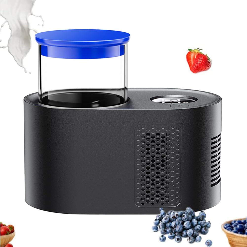 Yaourtière avec contrôle automatique de la température, refroidissement semi-conducteur, porte-gobelet double fonction pour desserts sains faits maison