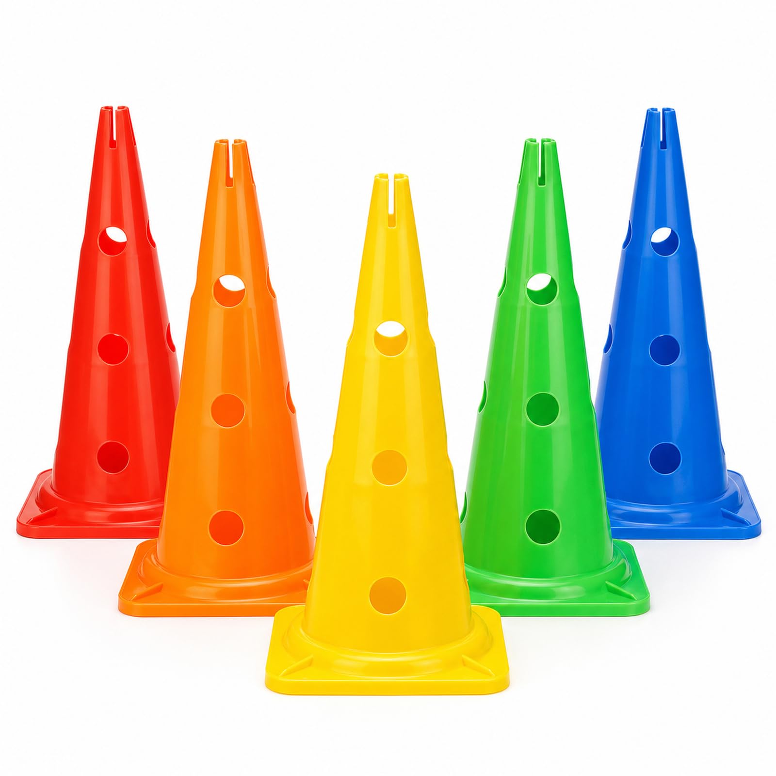 5 Pièces Cônes de Signalisation,Plots de Marquage,Cônes d'Entraînement de Football,Cone Plastique Slalom,Haute Visibilité Signalisation Multicolores,pour Sport,l'extérieur,Slalom,Football