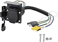 Vista 1 de MECMO Multi-Tow kit de conector adaptador de cableado de remolque de 4 vías planas a 7 vías RV y 4 vías planas de extremo hembra, enchufe de luz