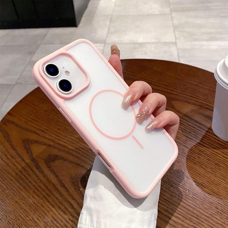 Image of ZR018 for iPhone 12 Back Case Cover | Soft Matte | Slim Fit | Camera Protection | Shockproof TPU Case - Pink