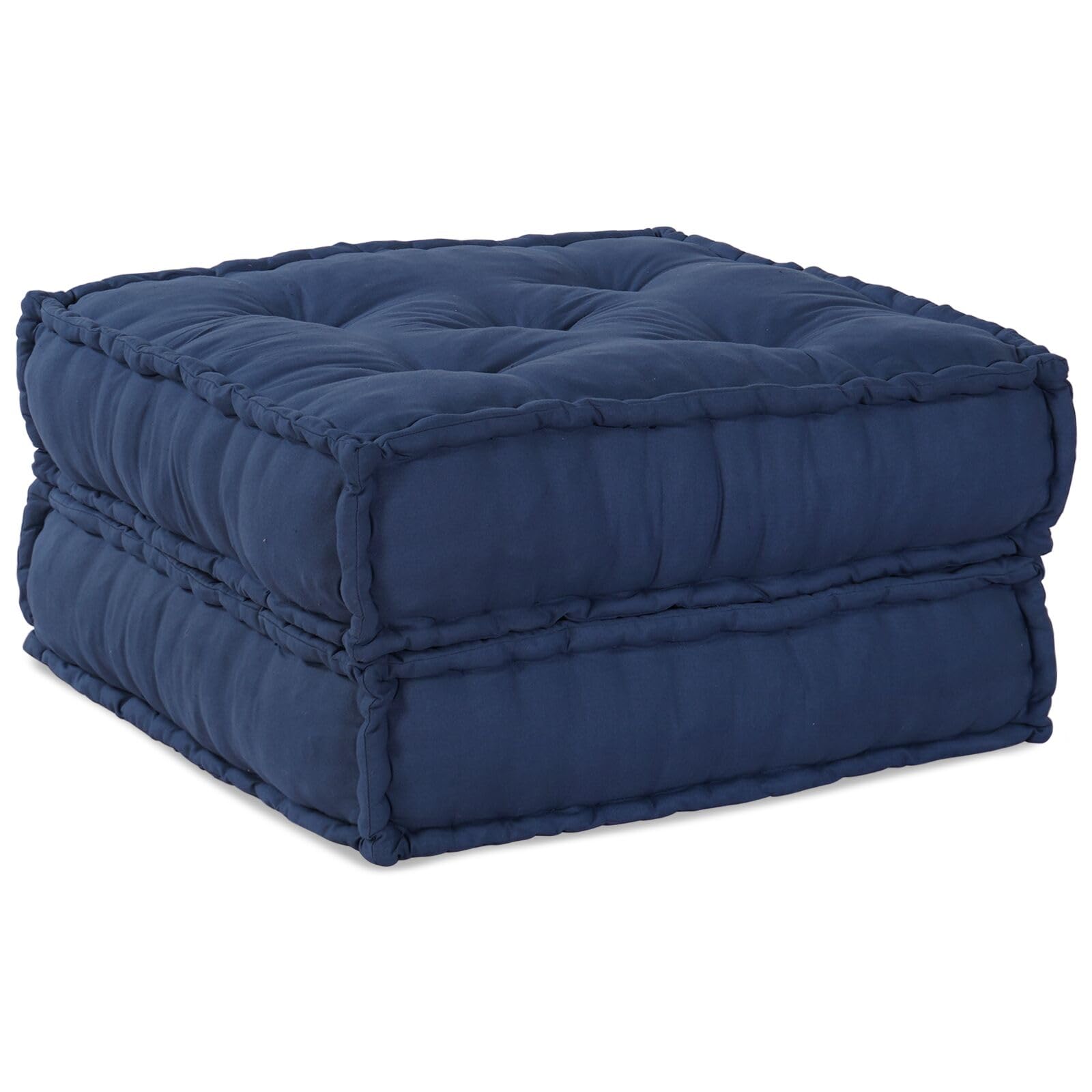 Dekor, Textilien: Bettwäsche, Kissen, Decken, Bezüge und Kissen, modulare Pouffes – 4er-Pack in Indigo-Stoff