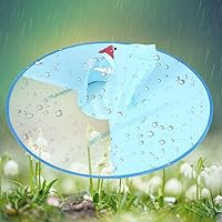 Vista 8 de Fydun S Foldable Raincoat Portable Reusable Hooded Waterproof Umbrella Hat Raincoat Light Blue Wide Range of Uses (Light Blue)