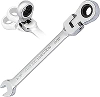 Vista 9 de B4B BANG 4 BUCK Llave de trinquete 9/16, llave combinada de trinquete de cabeza flexible, grado industrial, 72 dientes, caja de trinquete de 12