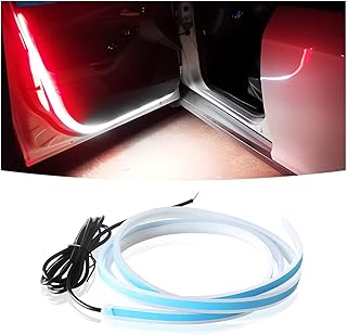 Car Door LED Strip Lights, 2PCS 47 Inch Warning Strobe Lights Lamps, Dual Color Emergency Strobe Flash Safety Light, Waterproof Anti Collision Auto Accessories for Most Vehicles SUV Truck