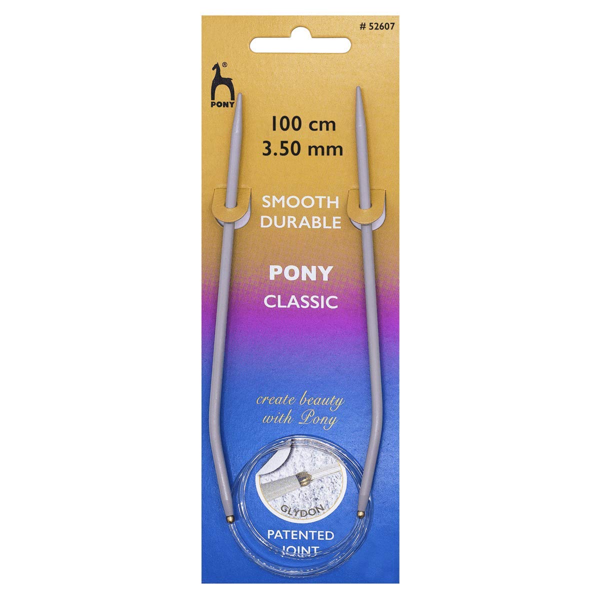 Pony Knitting Pins: Circular: Fixed: Classic: 100cm x 3.50mm