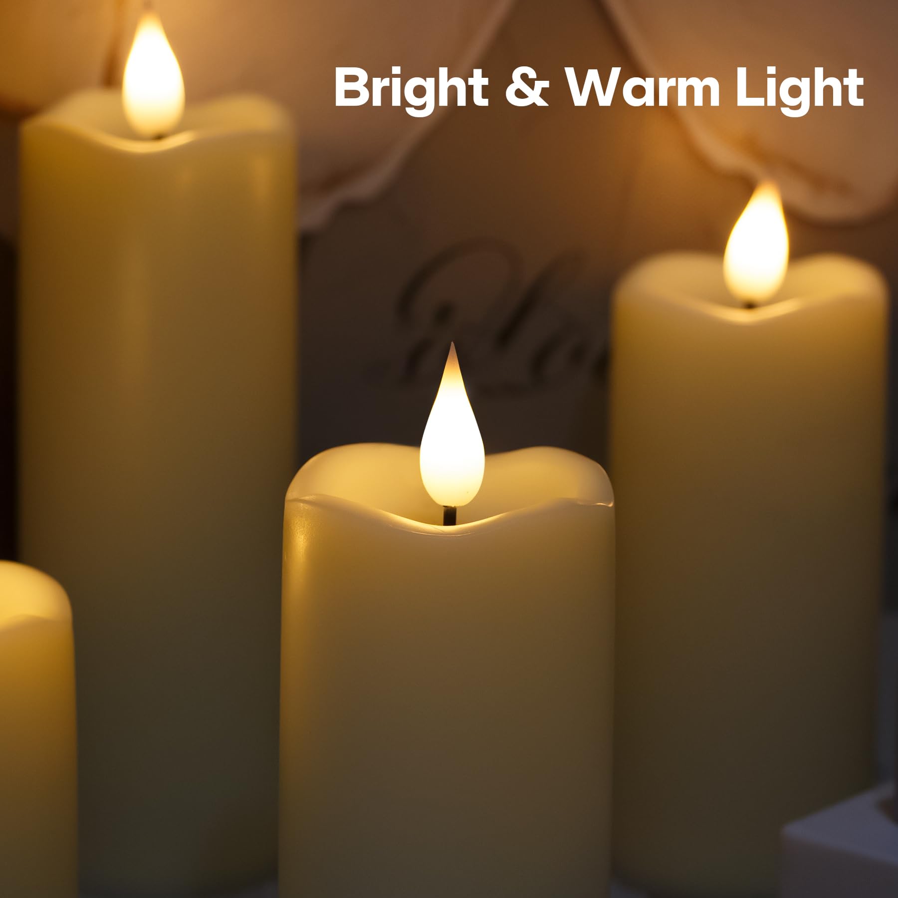 Lot De 3 Bougies LED Rechargeables En Verre Avec Télécommande, Bougies Décoratives Scintillantes