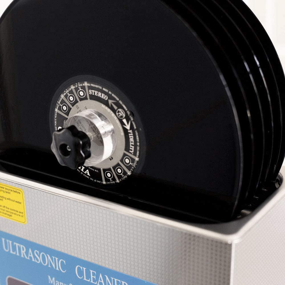 Macchina per la pulizia di dischi in vinile ad ultrasuoni con stendibiancheria, pulitore a ultrasuoni da 4 l, detergente per dischi da 140 W per vinile da 30,5 cm, timer da 1 a 20 minuti