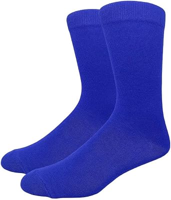COUVER Unisex Classic Cotton Solid Plain Crew Dress Socks, One Size 8-13, 1 Pair