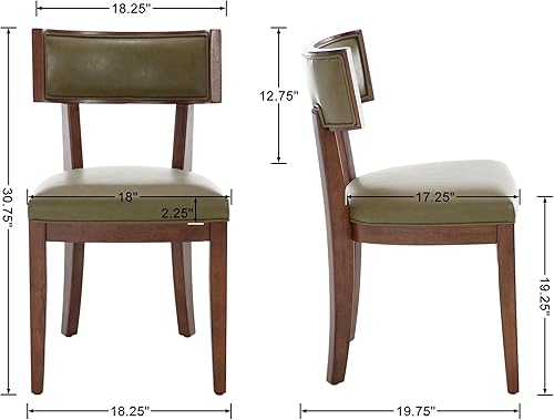 Miniatura 2 de Juego de 2 sillas de comedor modernas de mediados de siglo, sillas de comedor de granja con respaldo curvo, sillas de comedor con patas de madera de