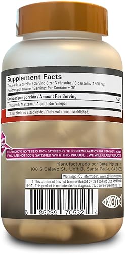 Miniatura 2 de Betel Natural Premium Vinagre de Manzana de La Madre - Vinagre de sidra de manzana con tapas madre - 90 cápsulas