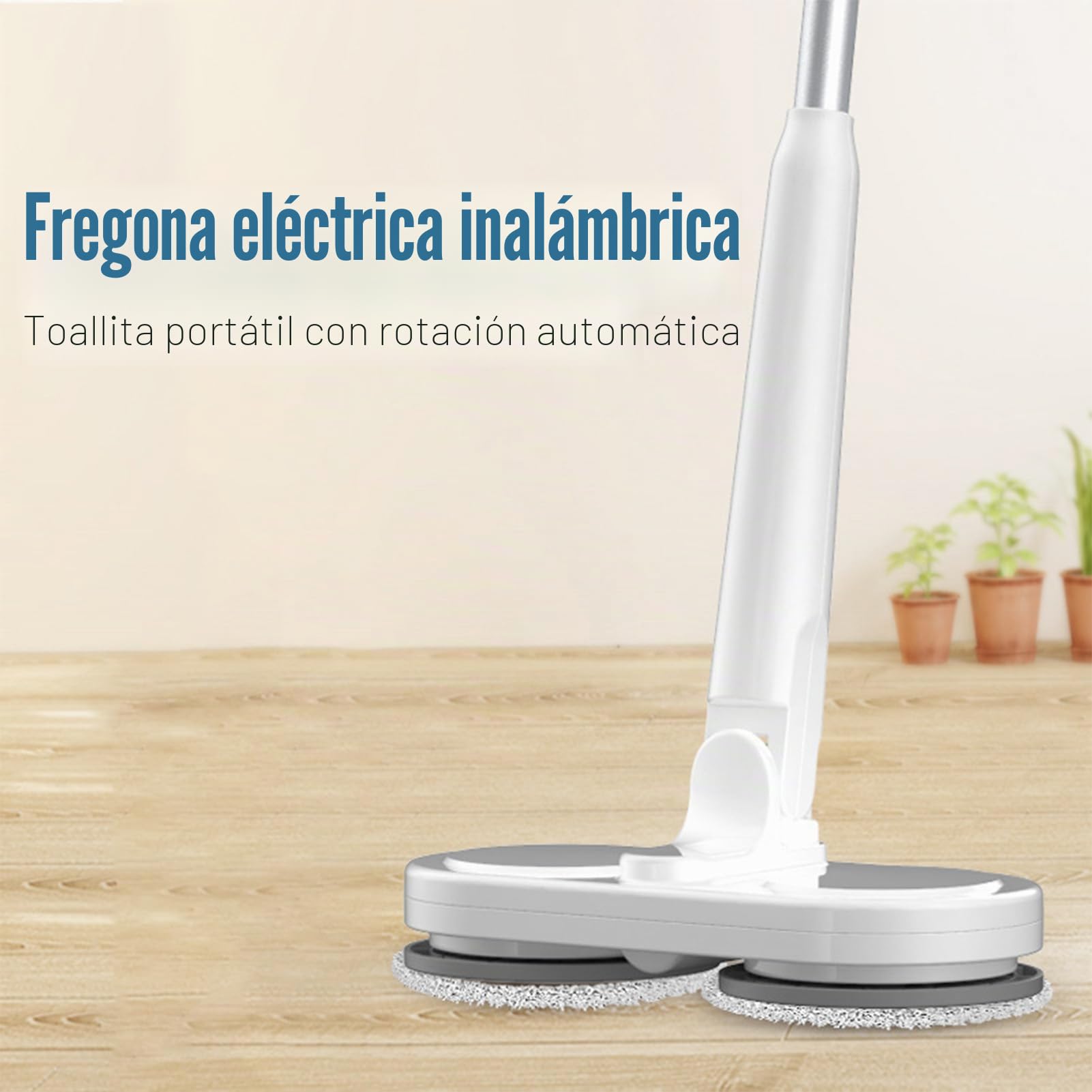 Trapeador Eléctrico Inalámbrico para Limpieza de Pisos, Limpiador de Pisos Profesional de Mano Trapeadores de Doble Autopropulsados ​​​​eficientes y Recargables para