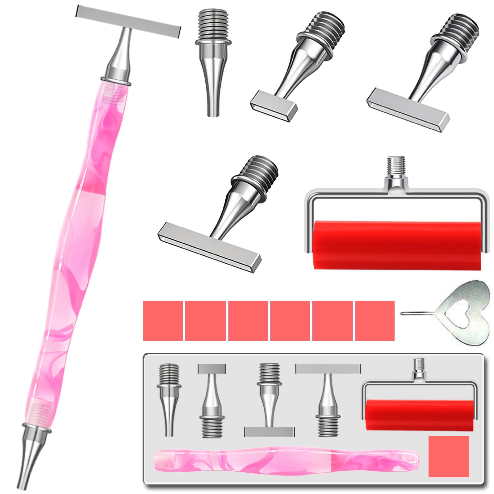 LEIYULY 13PCS Thin Diamond Art Pens, with 1,3,6,9 Thin Stainless Steel Nibs