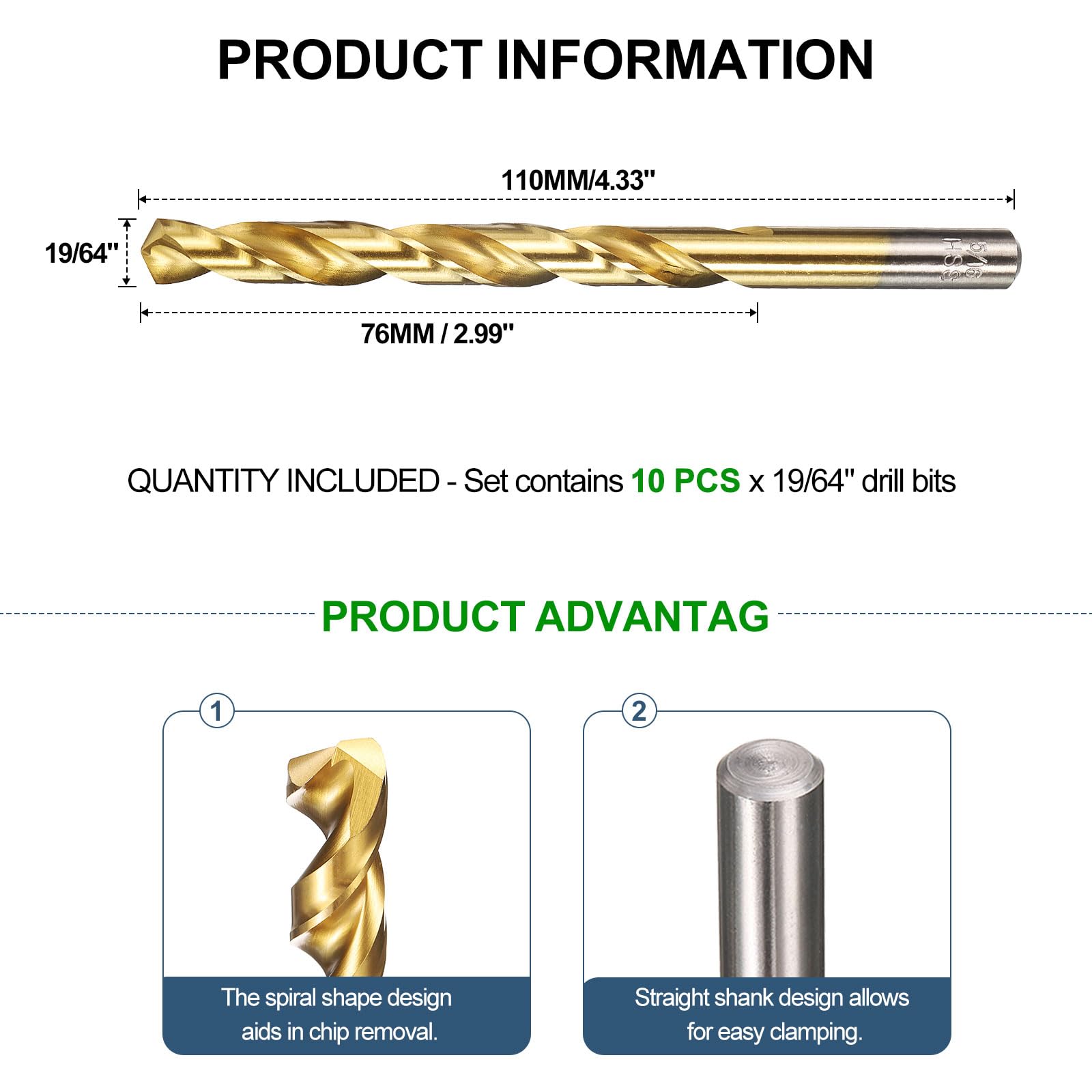 METALLIXITY 7.5mm Drill Bit (19/64") 10Pcs - Image 2