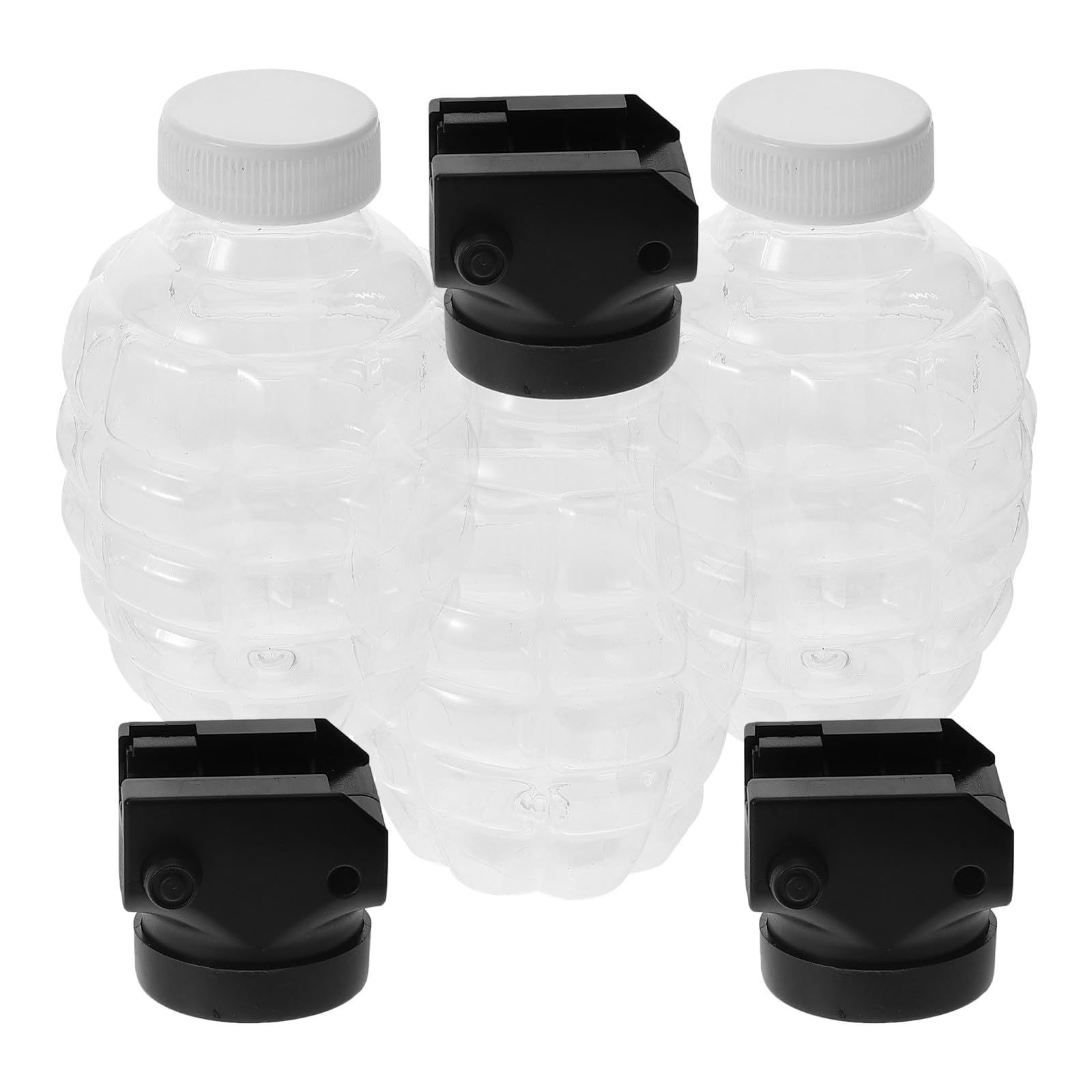 MUSISALY 3 Sets Foam Beads Subpackage Bottles Pineapple Shape Plastic Small Storage Bottles with Lid and Connector for Foam Blaster Accessories
