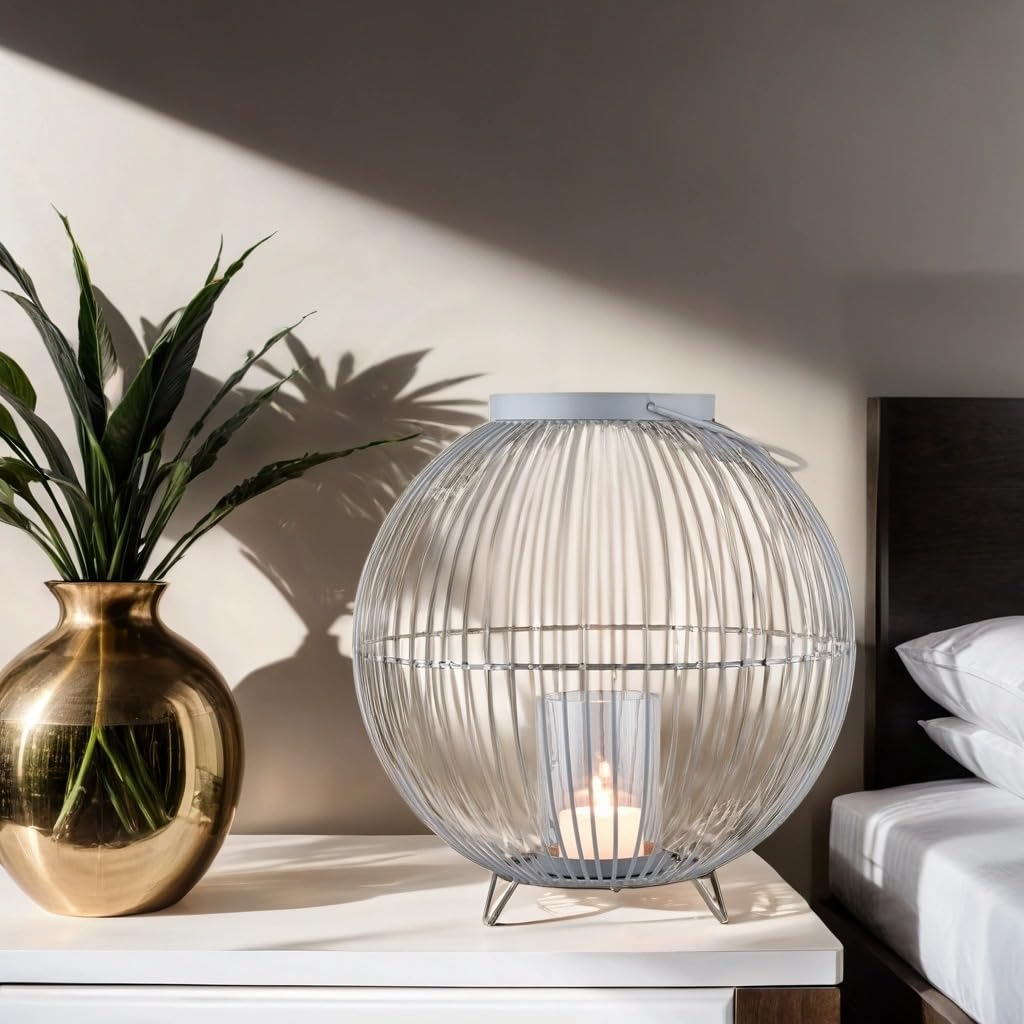Portavelas Decorativo Leya, Grande, Gris