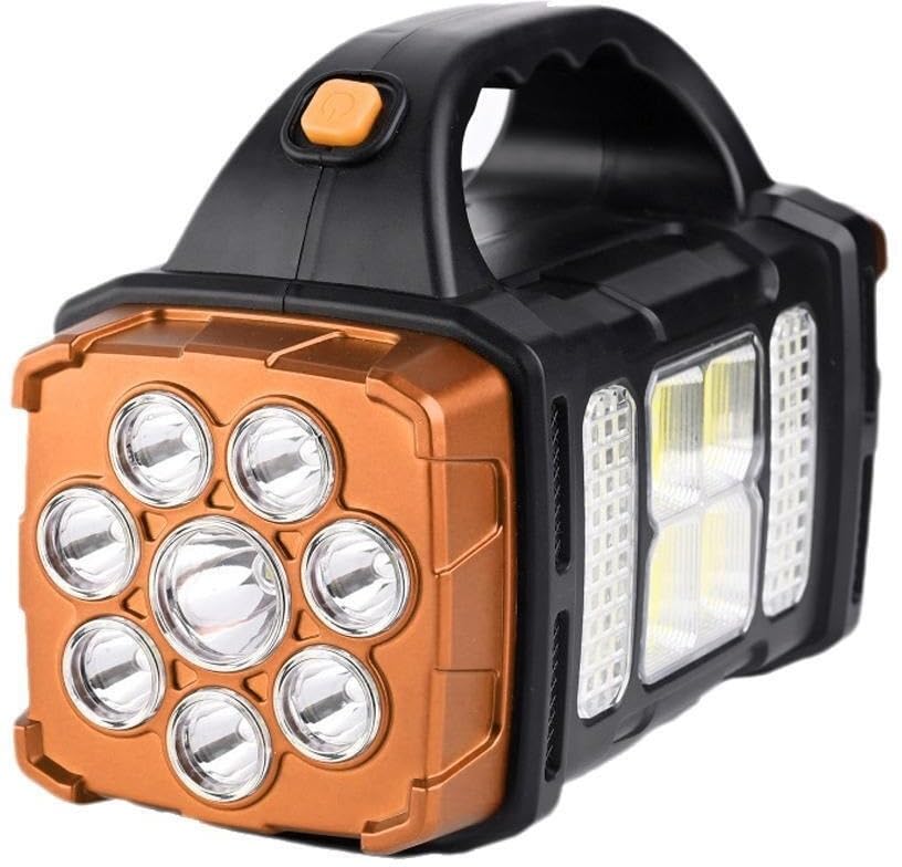 Care 4 Multifunction Solar Waterproof Flashlight with USB Charging,8 Bulb LED & COB Torch (Gold, 21 cm, Rechargeable)-picture-27