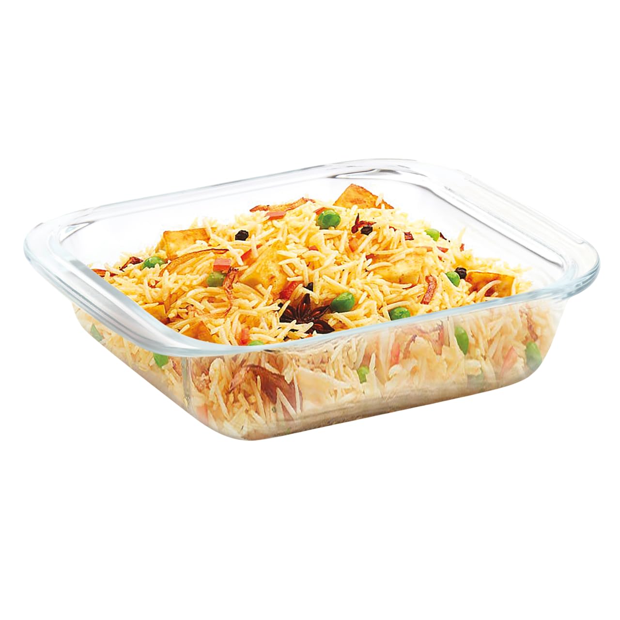 ATTRO Glassox Borosilicate Square Glass Baking Dish Micorwave Oven Safe Freezer Safe Baking Tray Serving Dish Bakeware- 850ml-image-4