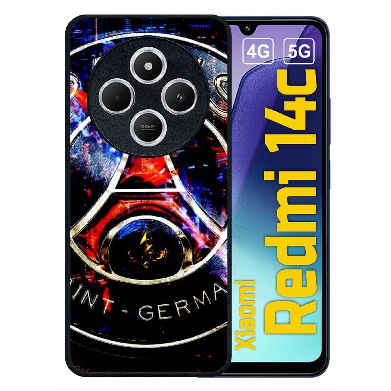Générique Coque pour xiaomi redmi 14c (4g) - Paris Foot Neon - Silicone - Noir