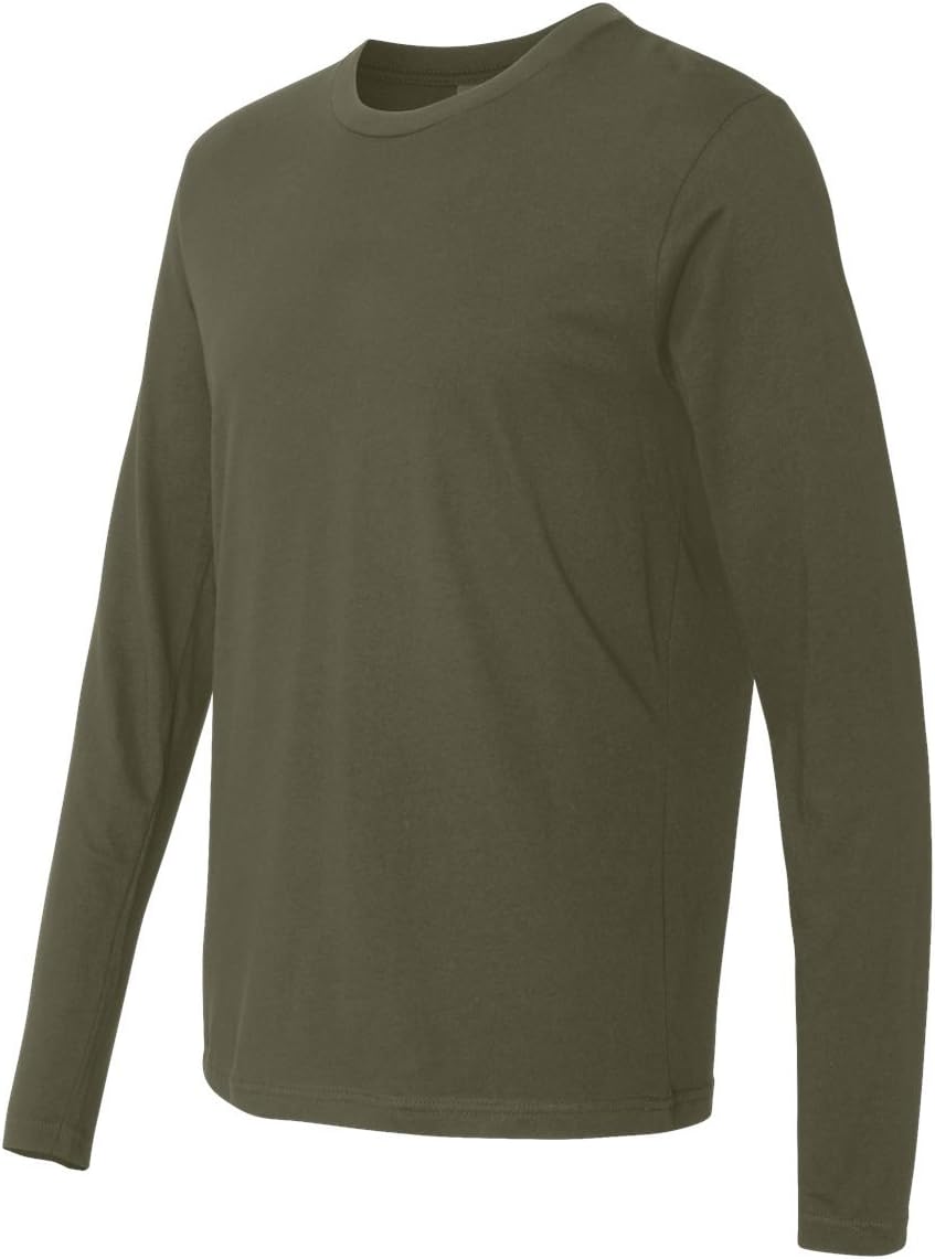 Next Level Men's Cotton Long-Sleeve Crew M MILITARY GREEN - Image 2