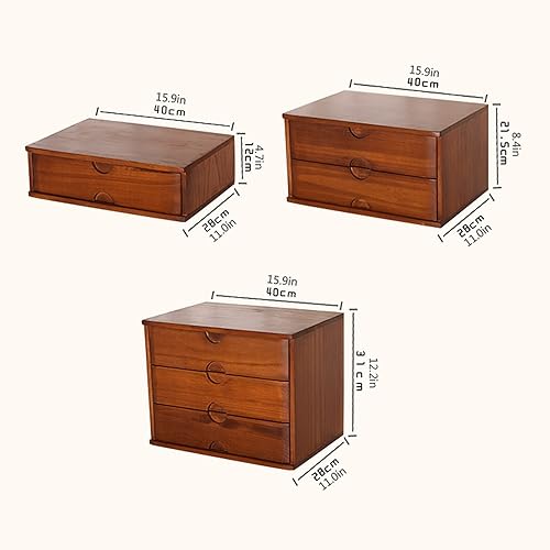 Miniatura 3 de ZYCARE Almacenamiento y organización para oficina en casa organizador de cajones de escritorio de madera de 3 niveles duradero tipo cajón caja de