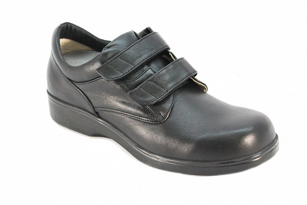 AetrexAmbulator BV3000 Women's Black Double Strap Walking Shoe (Black, Numeric_10_Point_5)