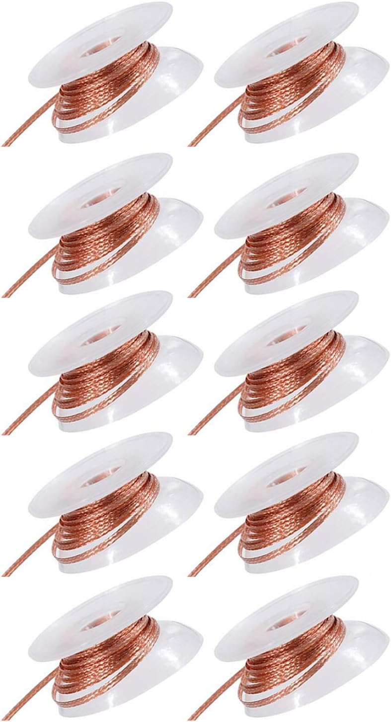 PINCHUANG 10PCS Solder Wick, Desoldering Wick, Solder Braid, Copper Solder 1.5mm Width, 15m (15ft) length