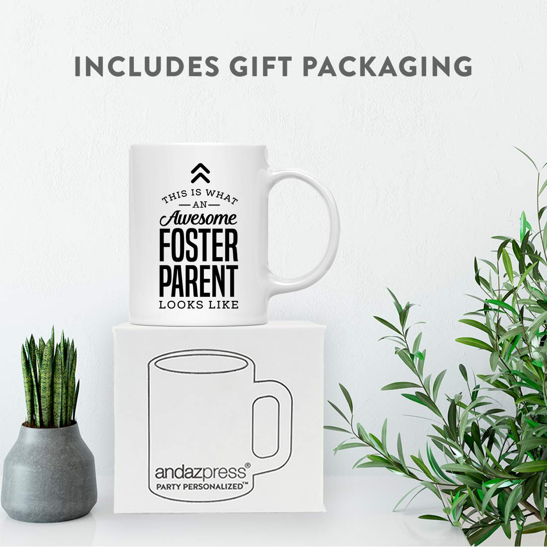 Andaz Press Taza de cerámica de 325 ml para café y té, regalo de agradecimiento, This is What an Awesome Foster Parent Looks Like, 1 paquete, ideas de regalo de cumpleaños, Navidad, compañero de