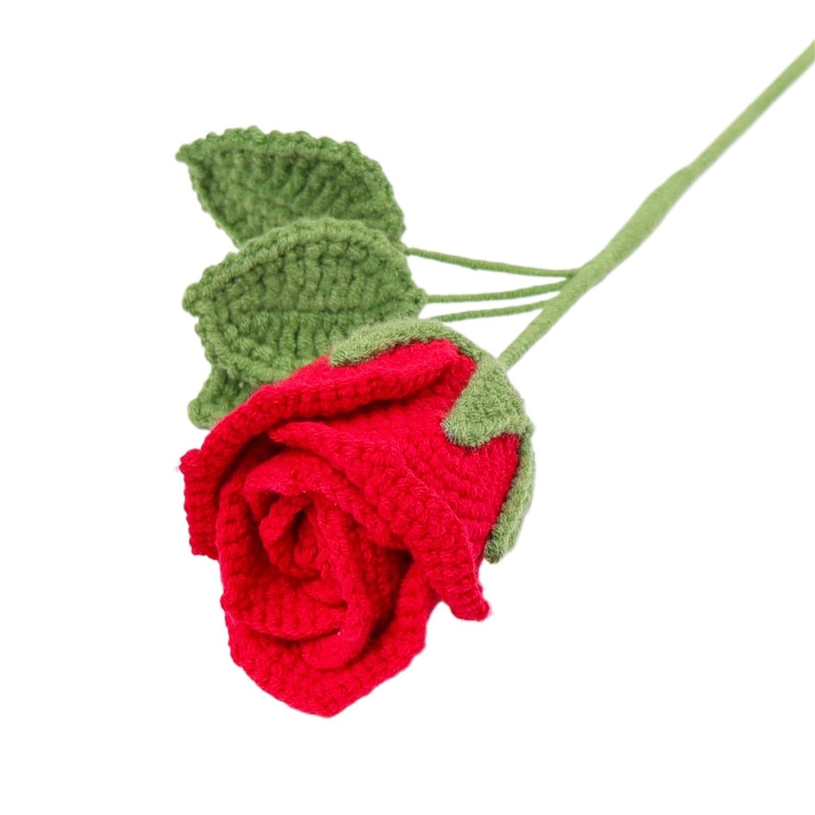 ZHSOAO Big Rose Crochet Flowers Creative Knitting Handwoven Bouquet for Weddings Birthdays(Color1)